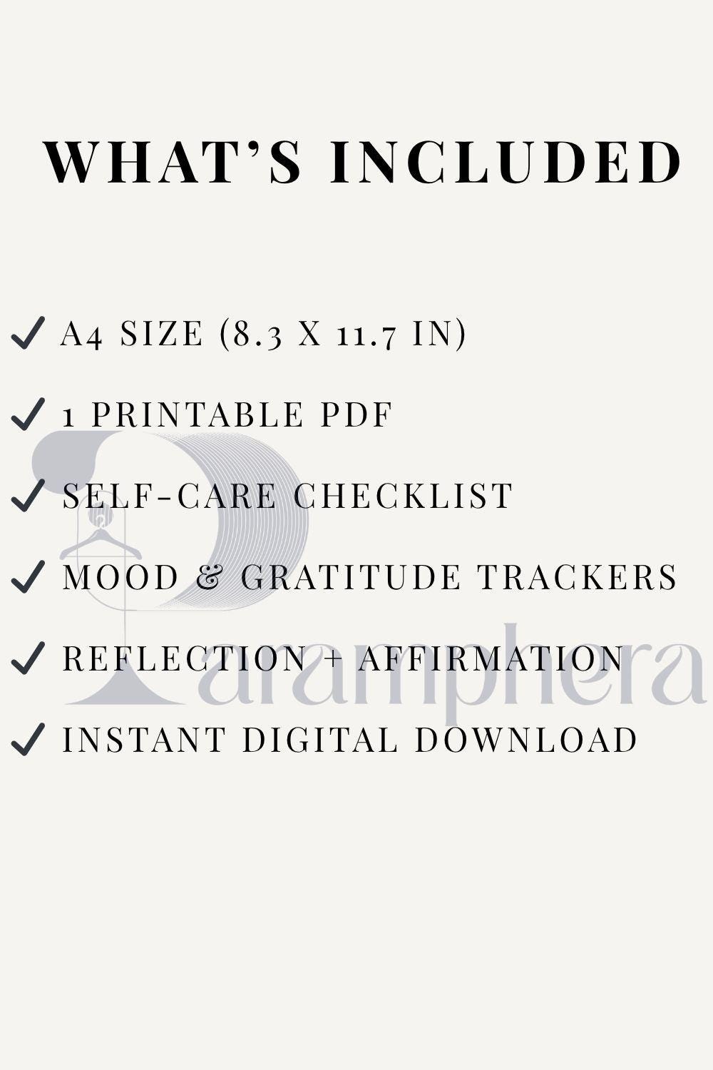 Self Care Tracker A4 – Printable Wellness Habit & Mood Journal PDF, Daily Self Care Template