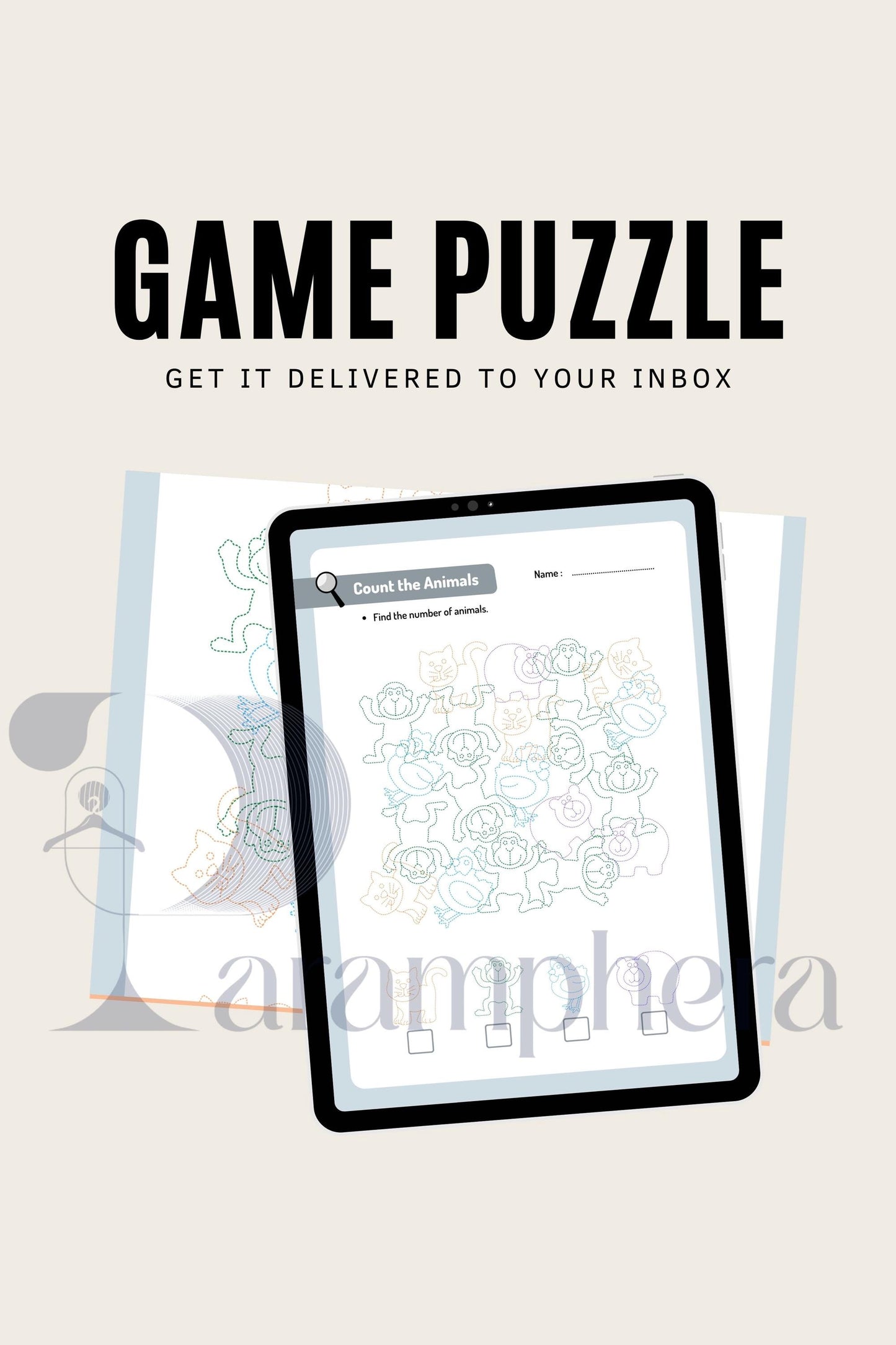Printable Count the animal| Escape Room Activity | Kids Party Game | Educational Puzzle PDF