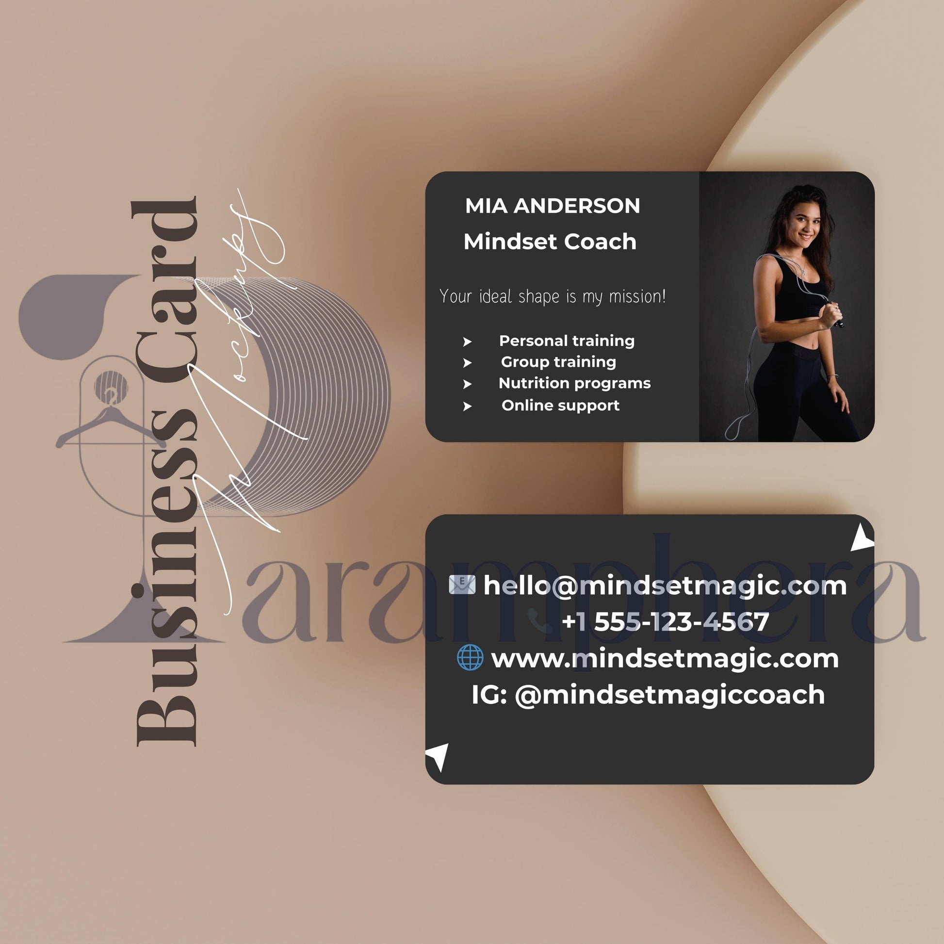 Modern Editable Business Card Template for Coaches | Canva Template | Minimal Visiting Card | Instant Download