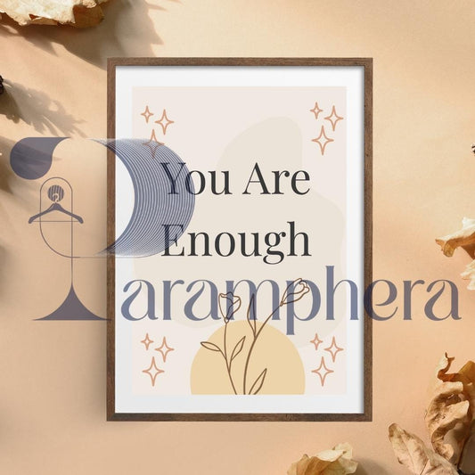 You Are Enough Wall Art | Printable Boho Poster | Minimalist Self-Love Quote for Gallery Wall Decor