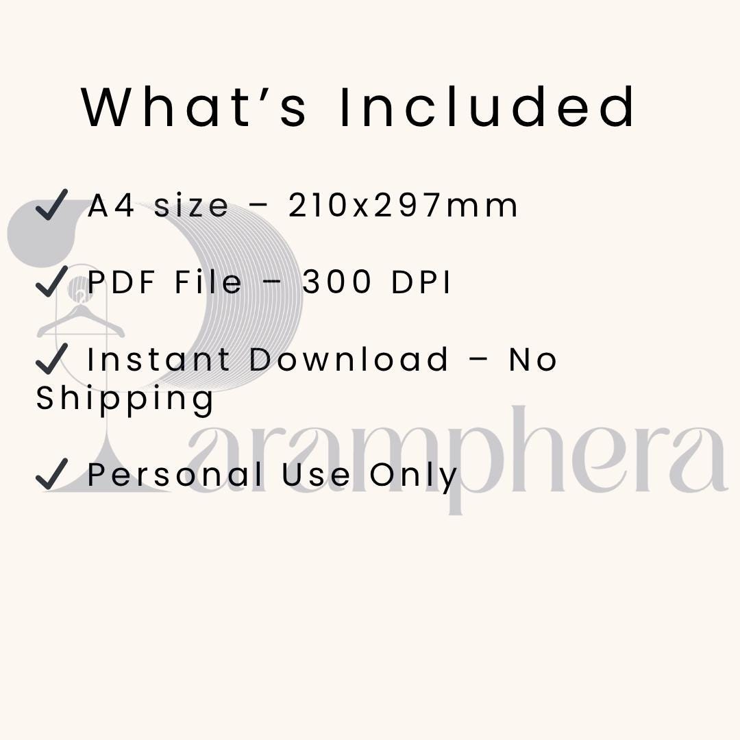 Daily Productivity Planner A4 – Minimalist Printable PDF, Schedule + Mood + Water Tracker, Instant Download