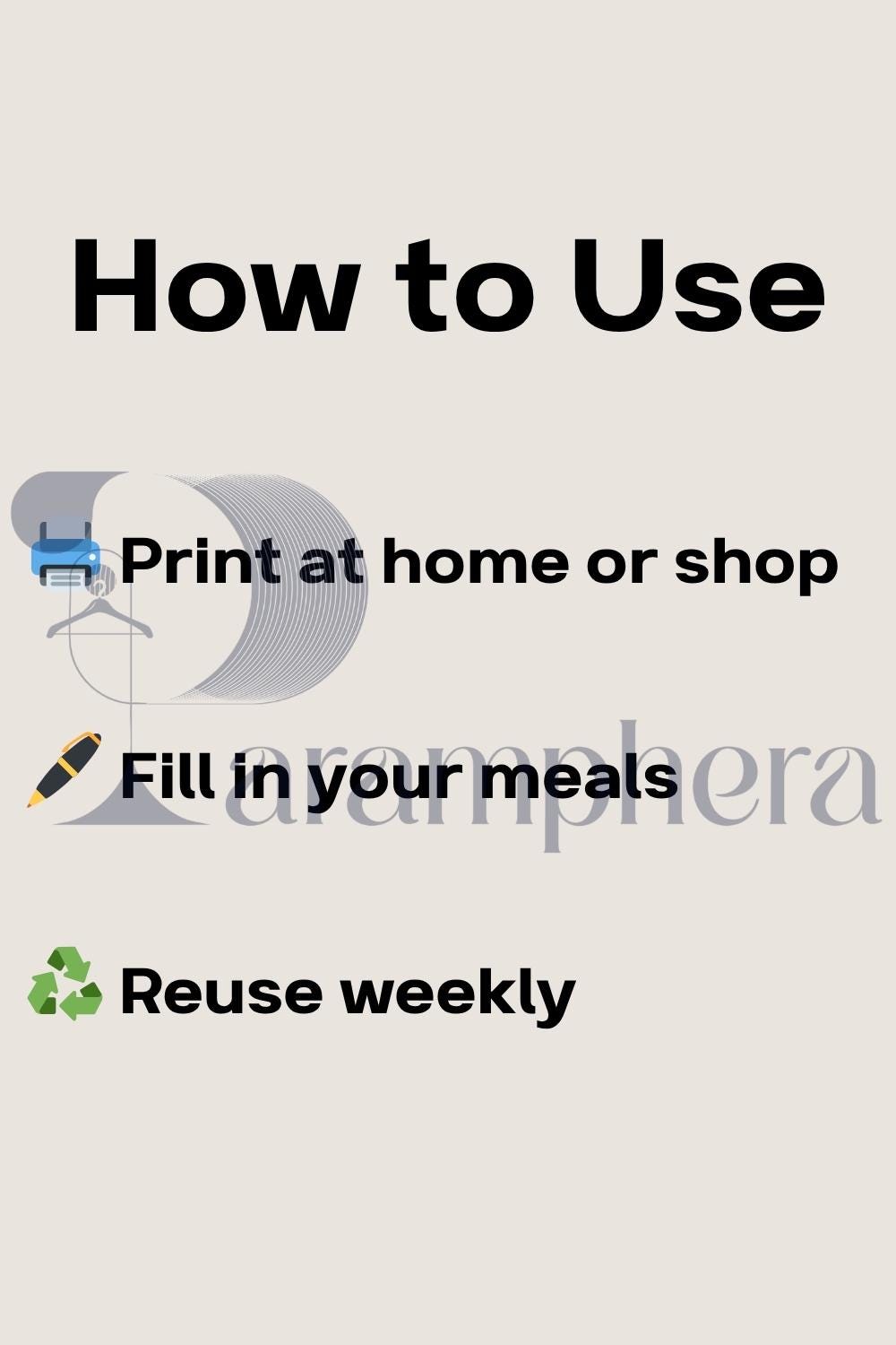 Weekly Meal Planner Printable – A4 PDF | Kitchen Meal Organizer, Weekly Menu Plan, Grocery List, Instant Download