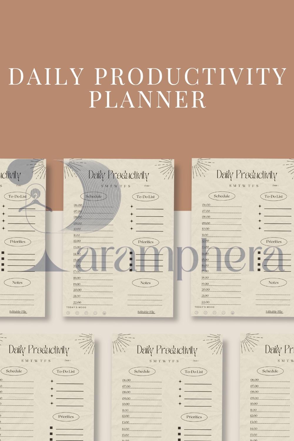 Daily Productivity Planner Printable – A4 & US Letter PDF | To-Do List, Hourly Schedule, Time Management, Instant Download