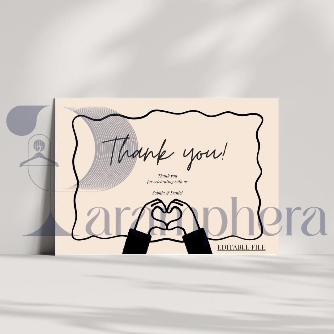 Editable Wedding Invitation Suite Canva Template | Minimalist Wedding Invite, RSVP, Details & Thank You Card