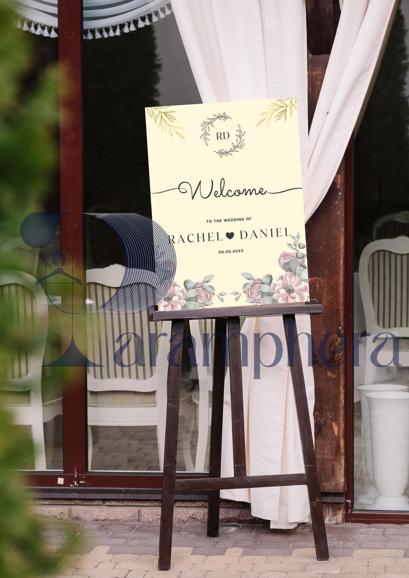 Luxury Wedding Welcome Sign Template, Elegant Editable Canva Sign, Modern Printable Wedding Decor, Customizable Digital Download