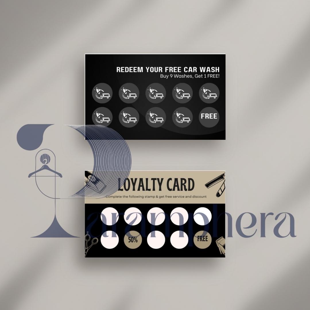 Editable Loyalty Card Template | Printable Customer Rewards Card | Small Business Marketing Canva Template | Cafe Salon Car wash