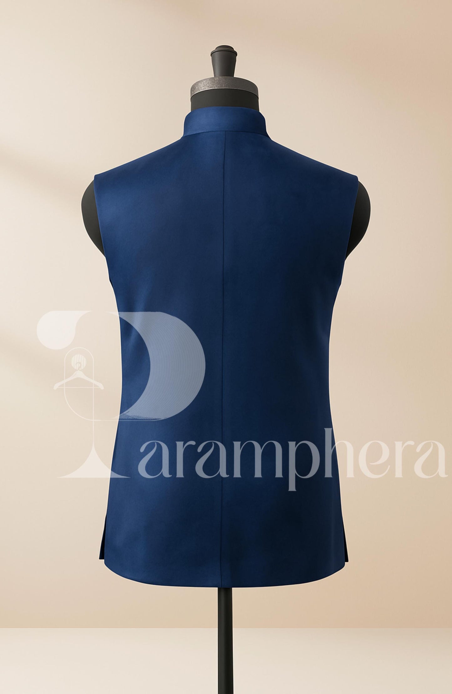 Royal Blue Velvet Nehru Jacket | Indian Modi Vest with Zardozi Elephant Embroidery | Men’s Wedding & Festive Ethnic Wear
