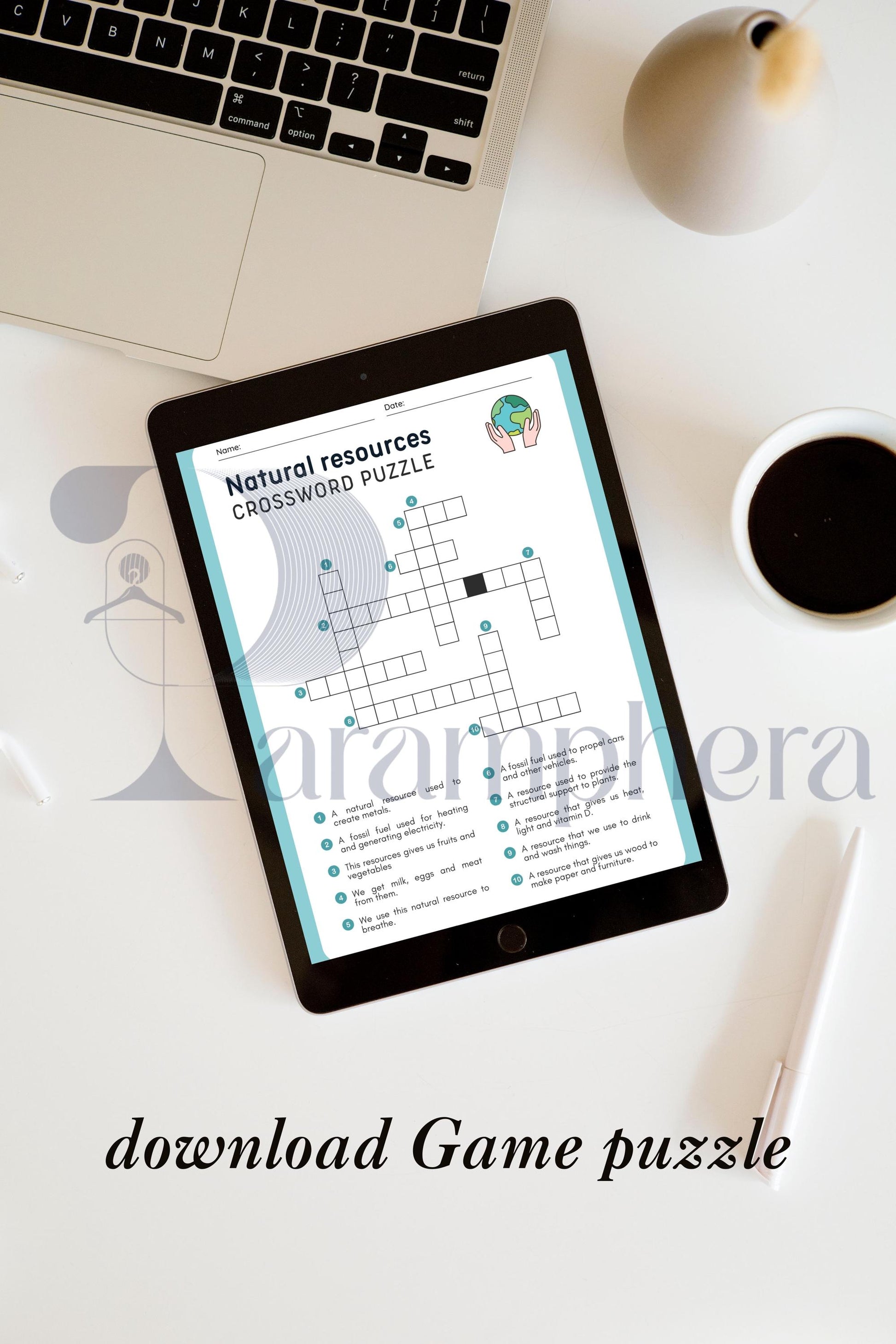 Printable Crossword Puzzle for Kids | Escape Room Riddles | Birthday Party Game | Educational Puzzle PDF Download