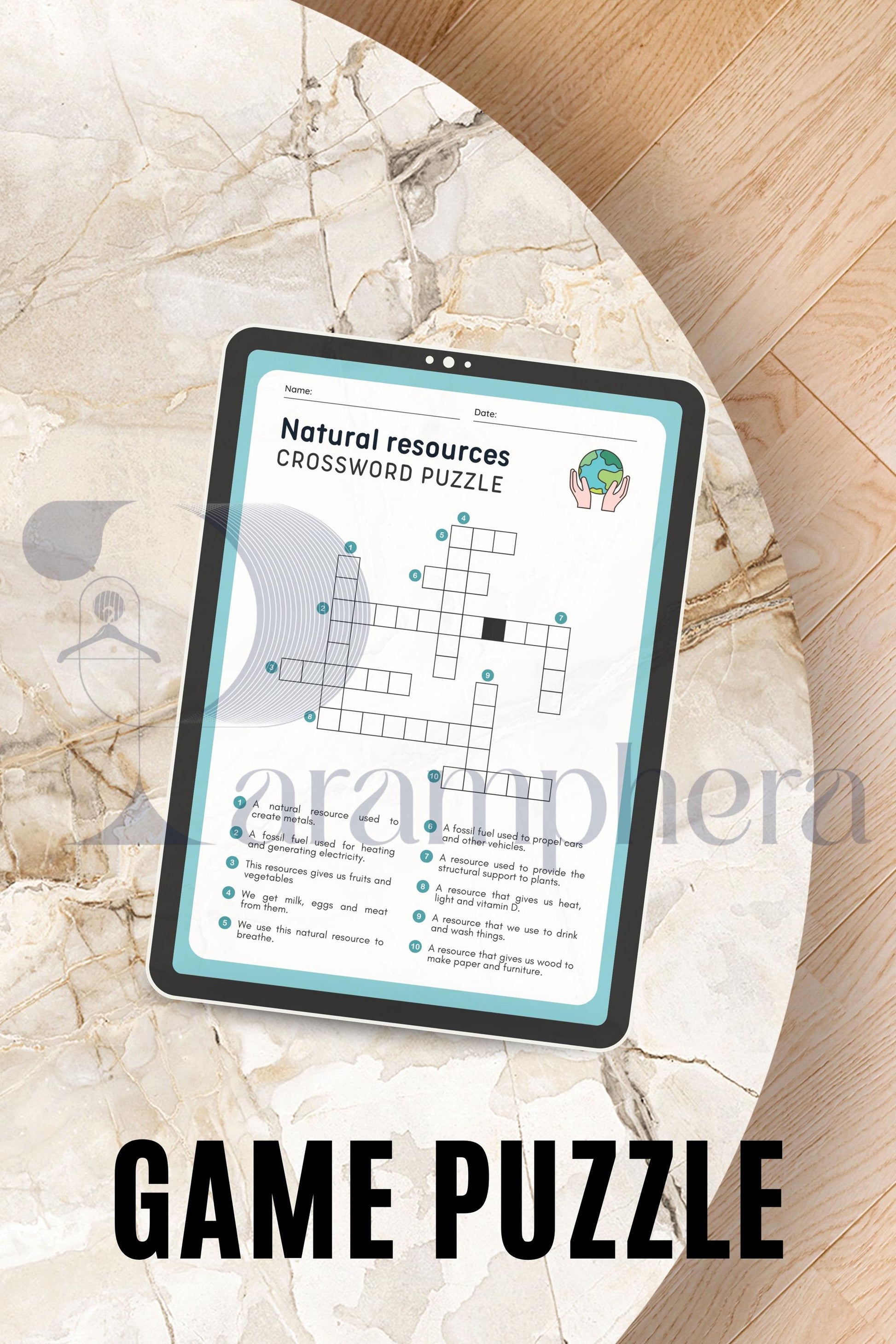 Printable Crossword Puzzle for Kids | Escape Room Riddles | Birthday Party Game | Educational Puzzle PDF Download