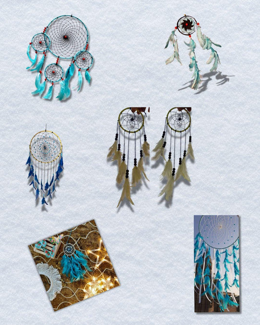 Set of 5 Handmade Dreamcatchers – Boho Wall Hanging Decor, Feather Dream Catcher for Bedroom, Nursery, Meditation, Gift