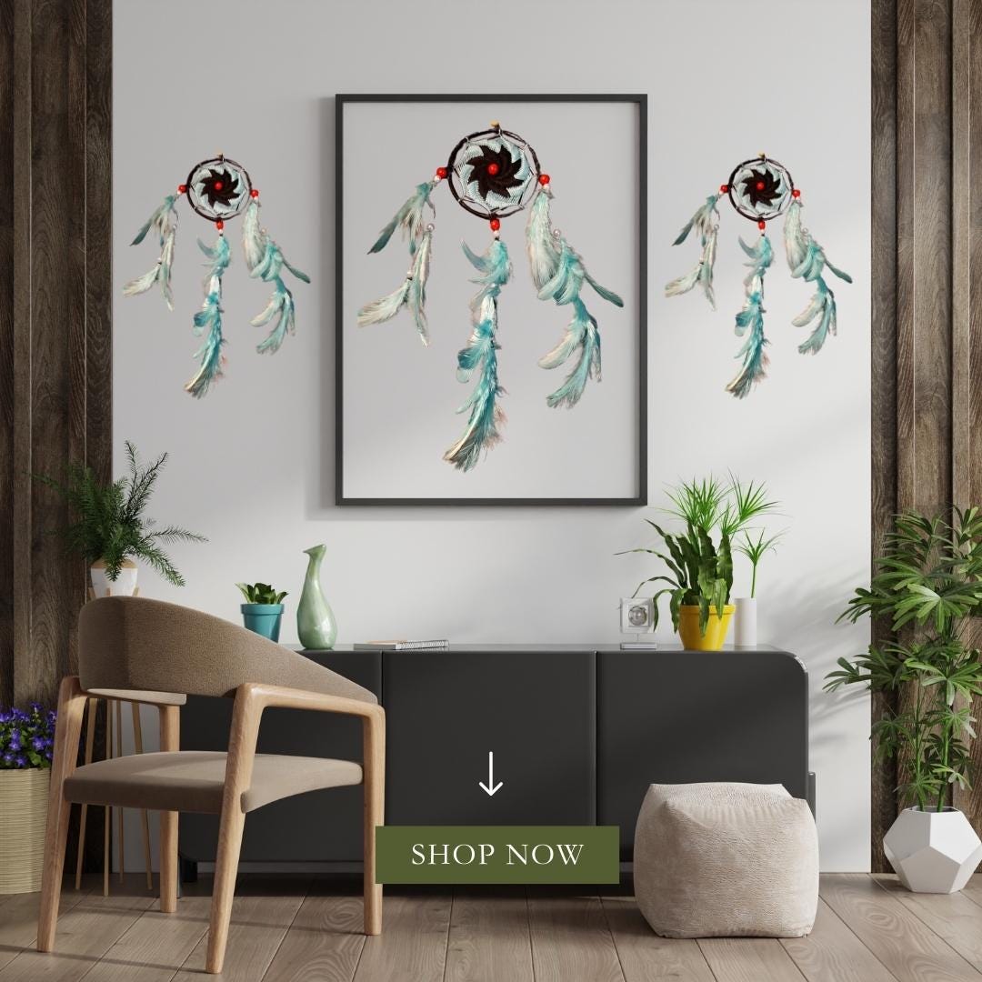 Set of 5 Handmade Dreamcatchers – Boho Wall Hanging Decor, Feather Dream Catcher for Bedroom, Nursery, Positive Energy & Gifts