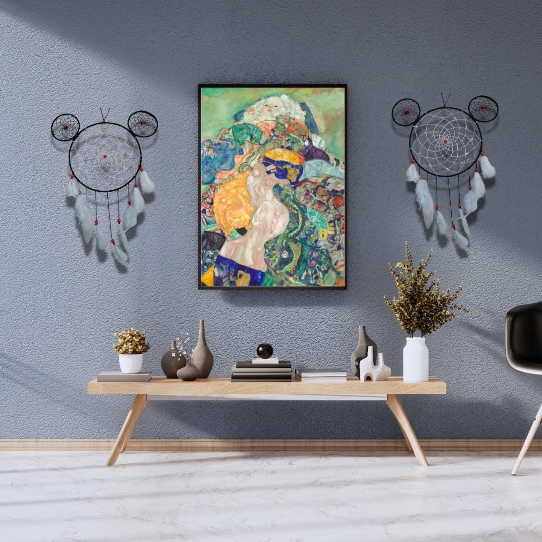 Set of 5 Handmade Dreamcatchers – Boho Wall Hanging, Feather Dream Catcher Decor, Bohemian Bedroom Art, Positive Energy Gift Set