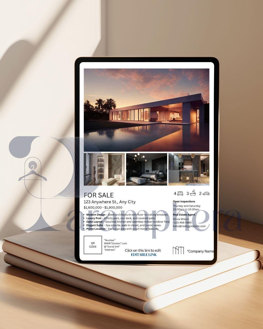 Editable Real Estate Flyer Template – Realtor Property Listing Brochure – Open House Canva Template – Real Estate Marketing Printable