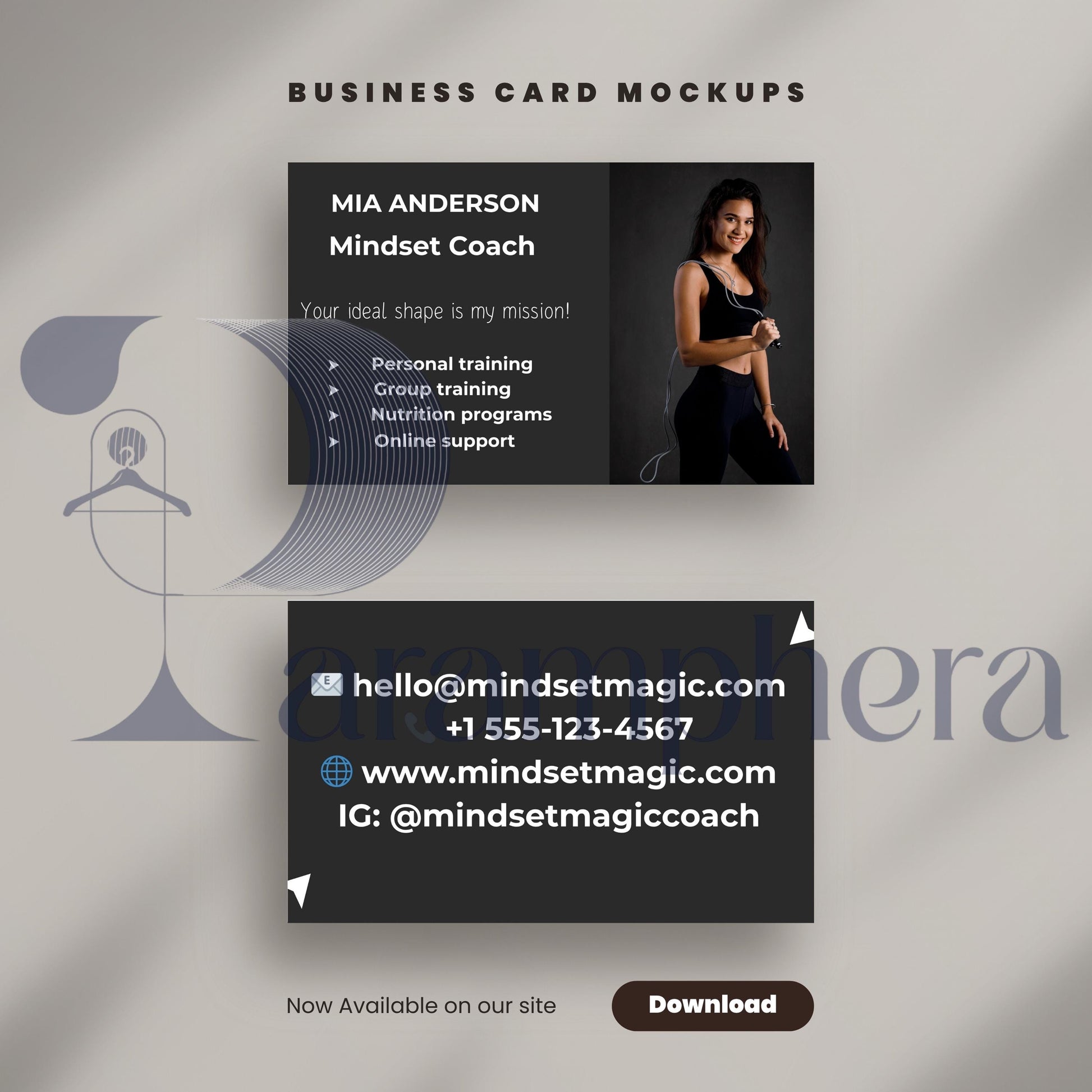 Modern Editable Business Card Template for Coaches | Canva Template | Minimal Visiting Card | Instant Download