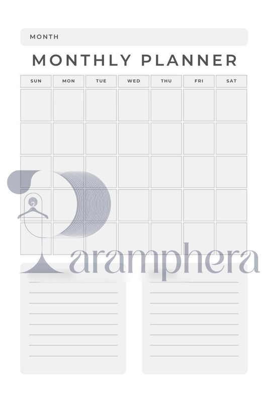 Undated Monthly Calendar Printable – A4 PDF | Minimalist Monthly Planner, Reusable Wall Calendar, Digital Download.