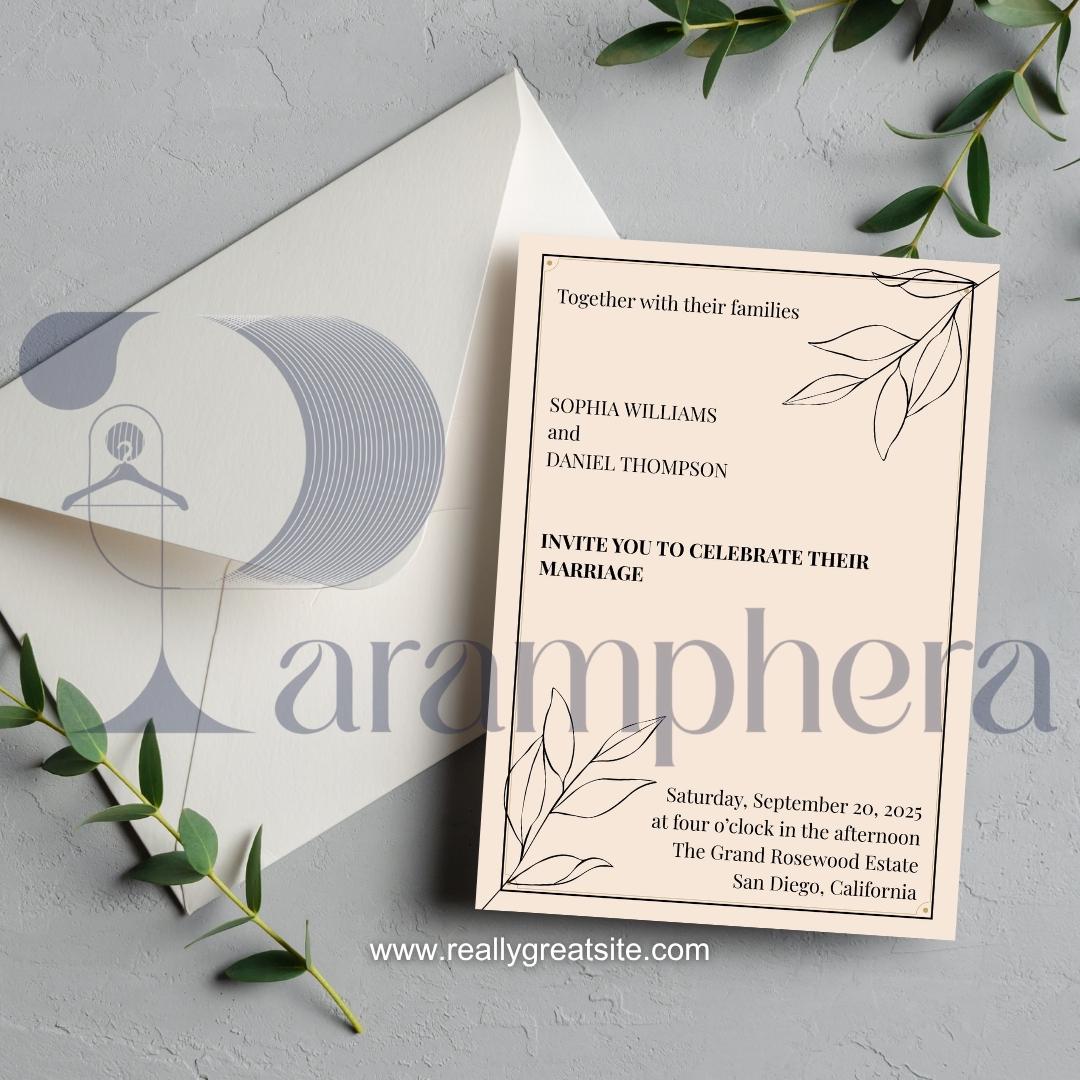Editable Wedding Invitation Suite Canva Template | Minimalist Wedding Invite, RSVP, Details & Thank You Card