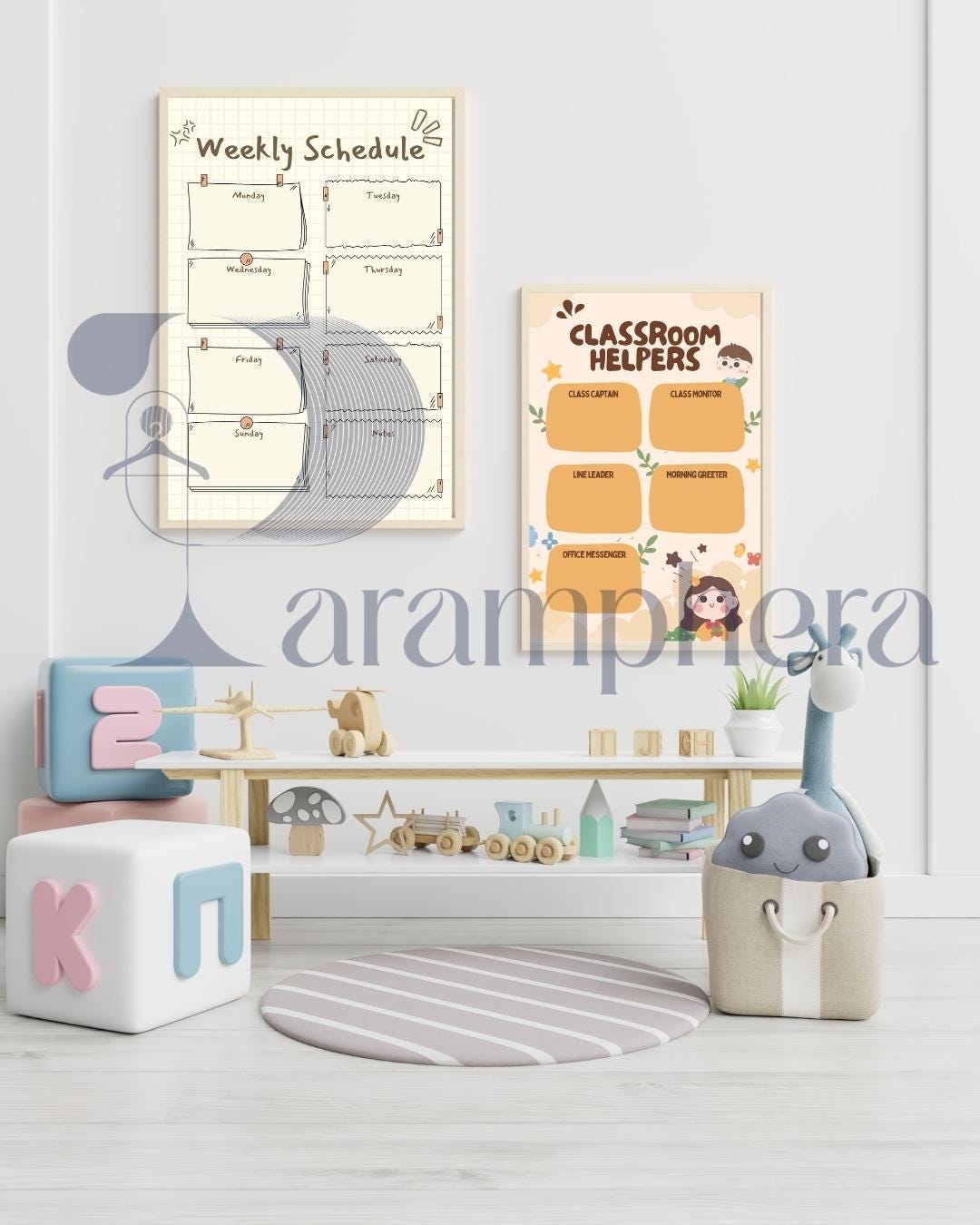 Editable Teacher Classroom Decor Bundle — Neutral Modern Posters, Name Tags, Alphabet Cards, Calendar — Printable A4 & US Letter