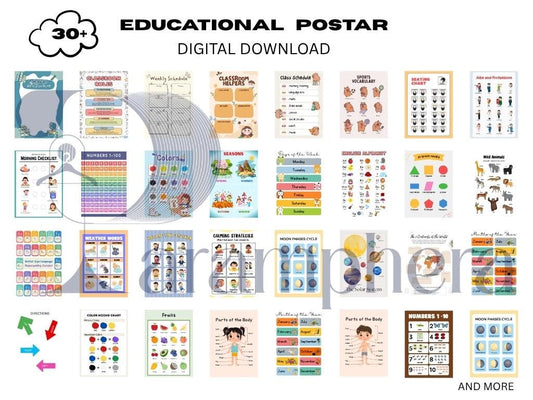 Editable Teacher Classroom Decor Bundle — Neutral Modern Posters, Name Tags, Alphabet Cards, Calendar — Printable A4 & US Letter