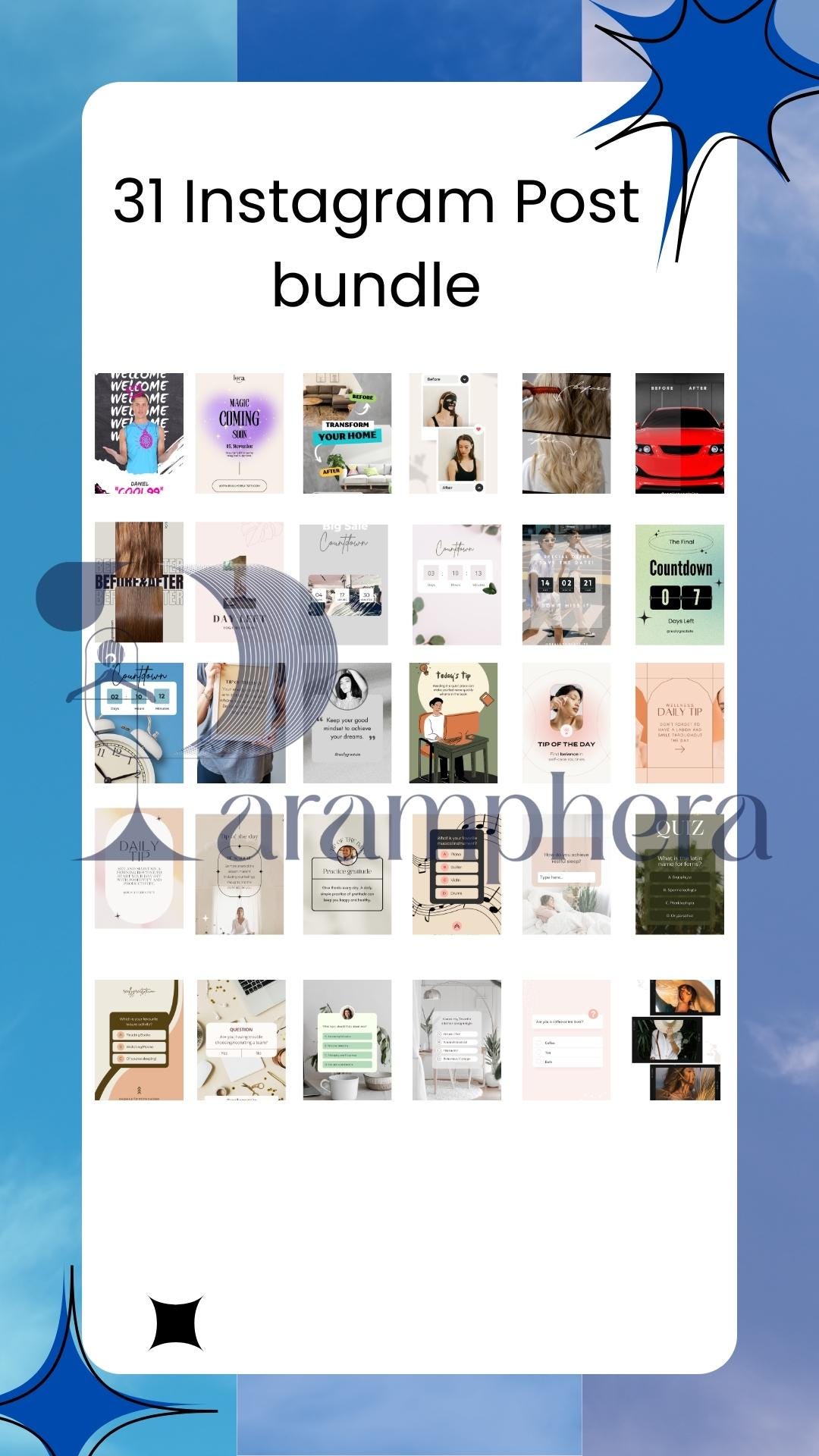 Social Media Content Creator Kit | Canva Templates, Content Calendar, Instagram Posts, Stories, Hashtags, Captions | Editable & Printable