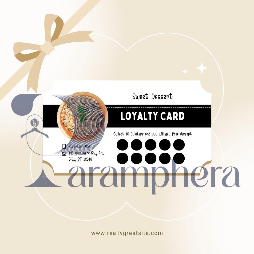 Editable Loyalty Card Template | Printable Customer Rewards Card | Small Business Marketing Canva Template | Cafe Salon Car wash