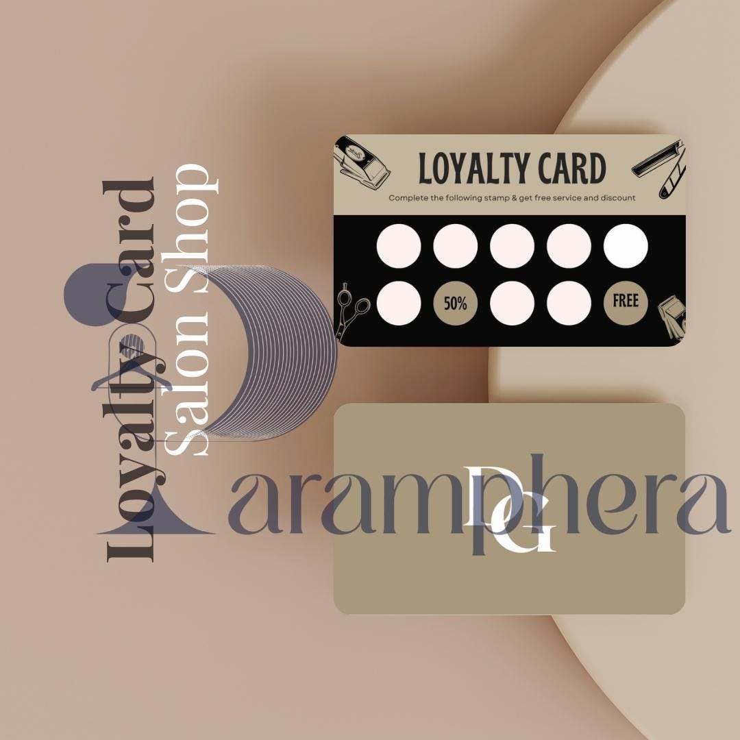 Editable Loyalty Card Template | Printable Customer Rewards Card | Small Business Marketing Canva Template | Cafe Salon Car wash