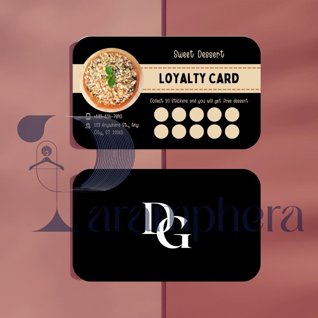 Editable Loyalty Card Template | Printable Customer Rewards Card | Small Business Marketing Canva Template | Cafe Salon Car wash