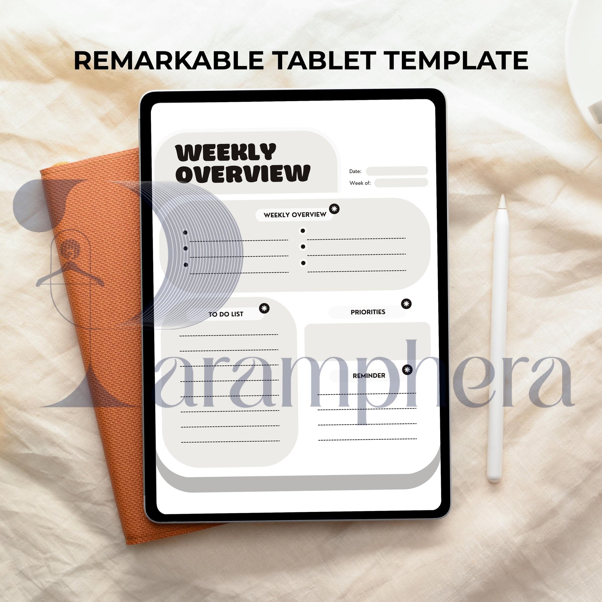 Minimalist reMarkable Planner Templates | Digital Notebook Pages | Daily, Weekly, Habit Tracker, Notes PDF for reMarkable Tablet
