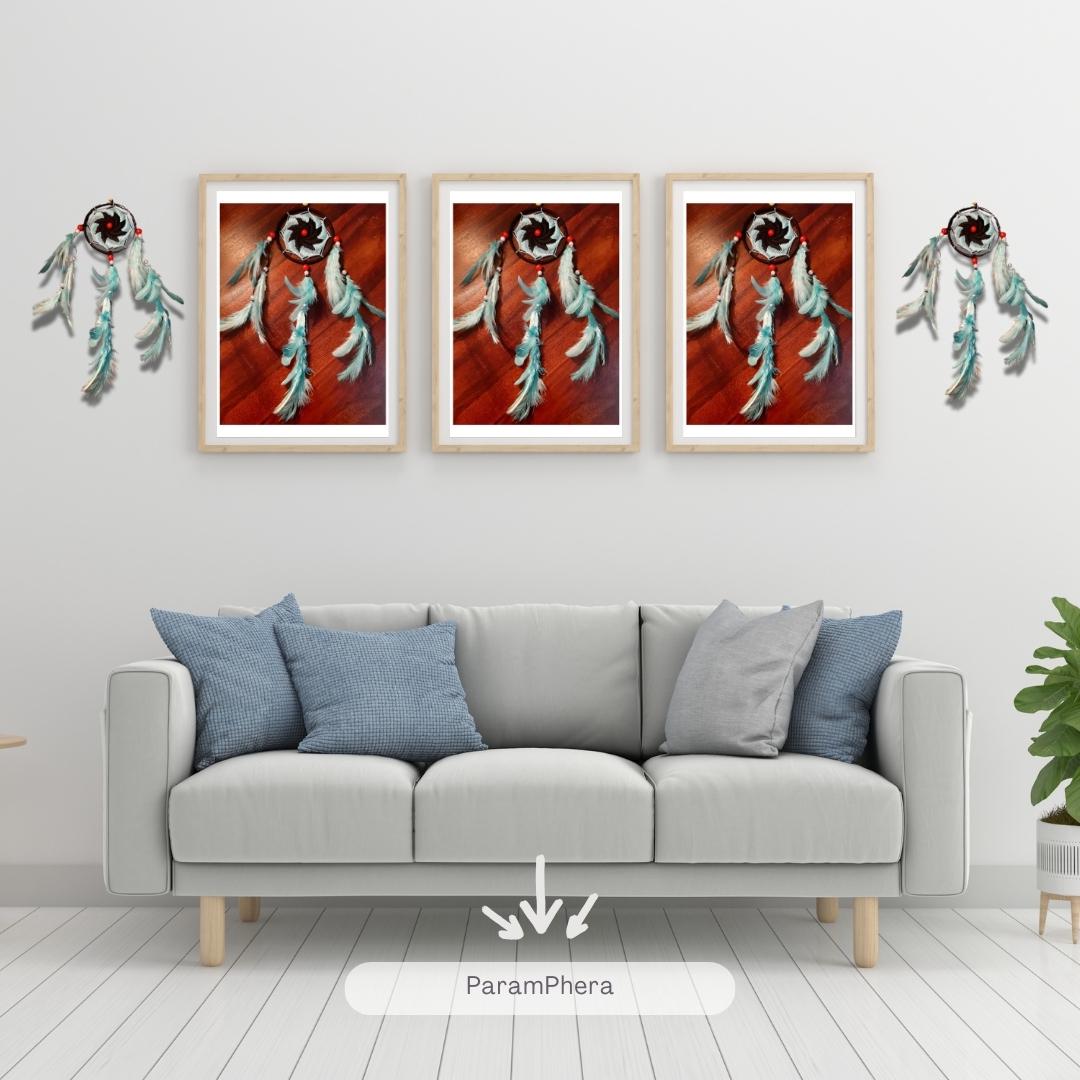 Set of 5 Handmade Dreamcatchers – Boho Wall Hanging Decor, Feather Dream Catcher for Bedroom, Nursery, Positive Energy & Gifts