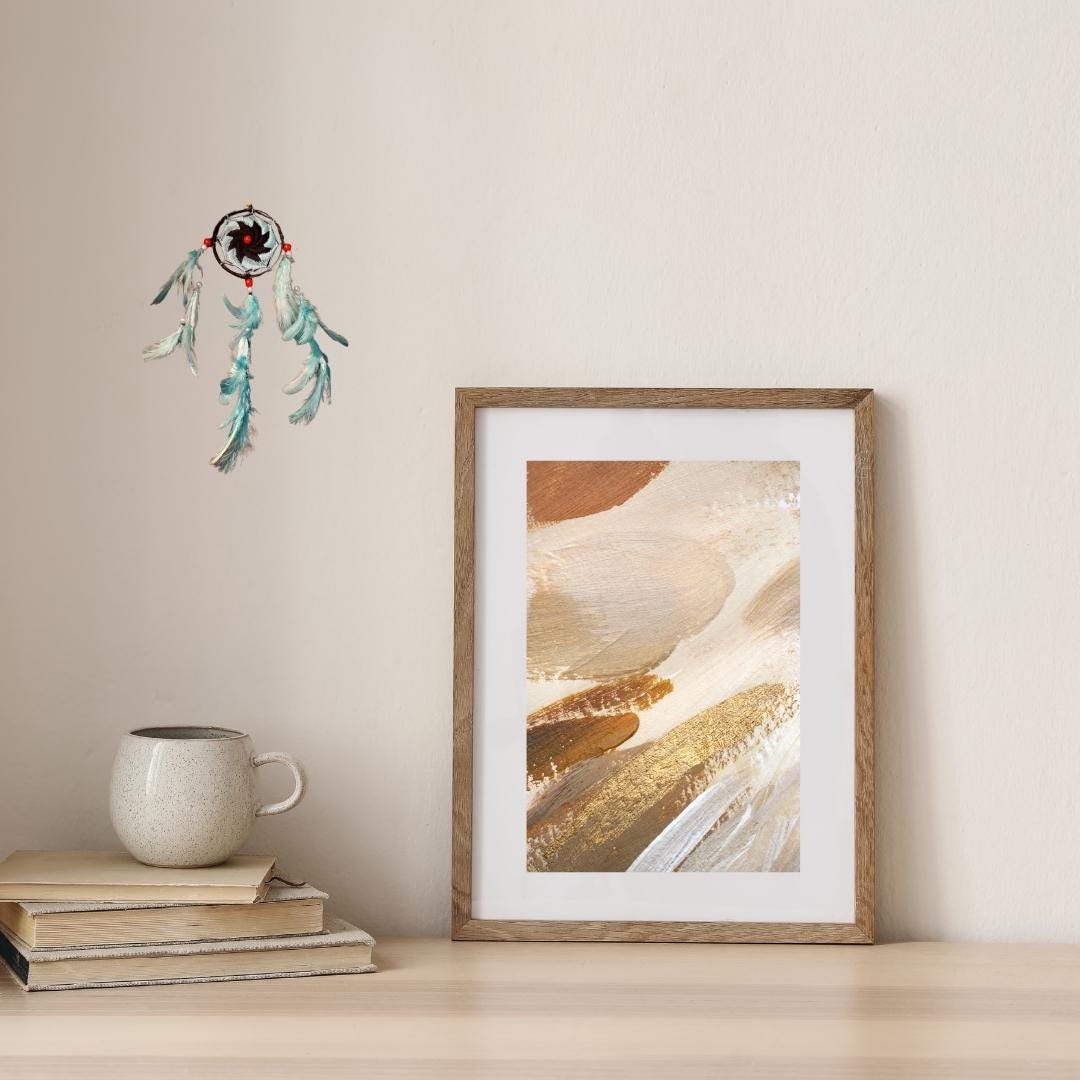 Set of 5 Handmade Dreamcatchers – Boho Wall Hanging Decor, Feather Dream Catcher for Bedroom, Nursery, Positive Energy & Gifts