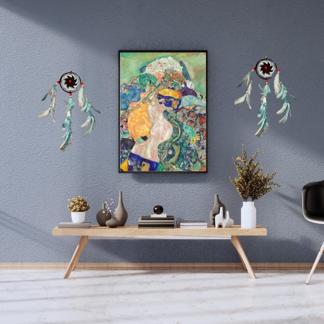 Set of 5 Handmade Dreamcatchers – Boho Wall Hanging Decor, Feather Dream Catcher for Bedroom, Nursery, Positive Energy & Gifts
