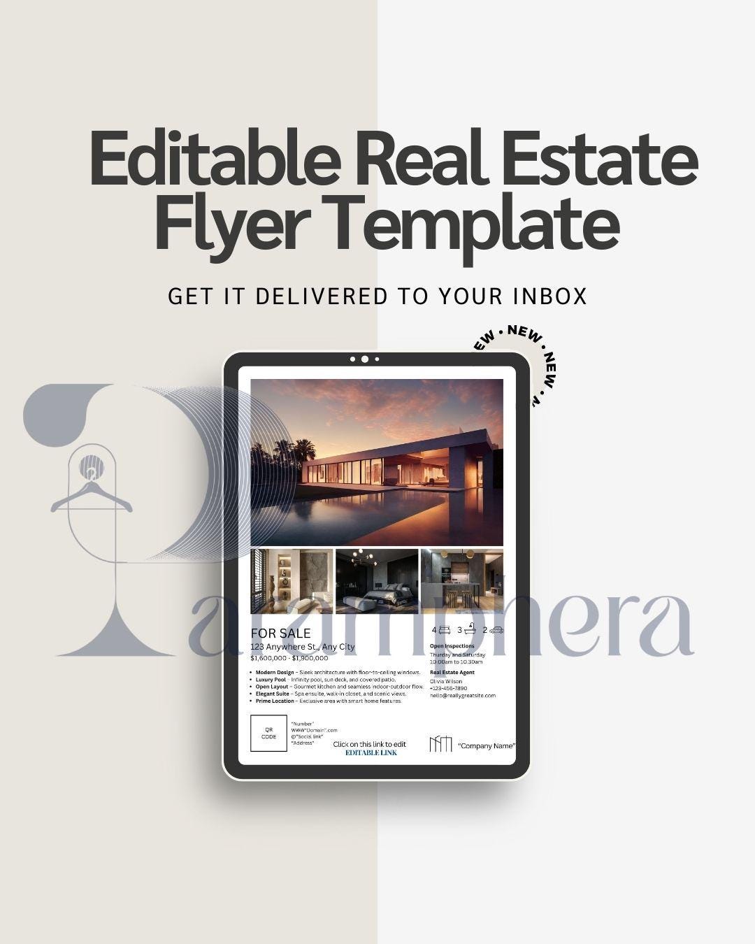 Editable Real Estate Flyer Template – Realtor Property Listing Brochure – Open House Canva Template – Real Estate Marketing Printable